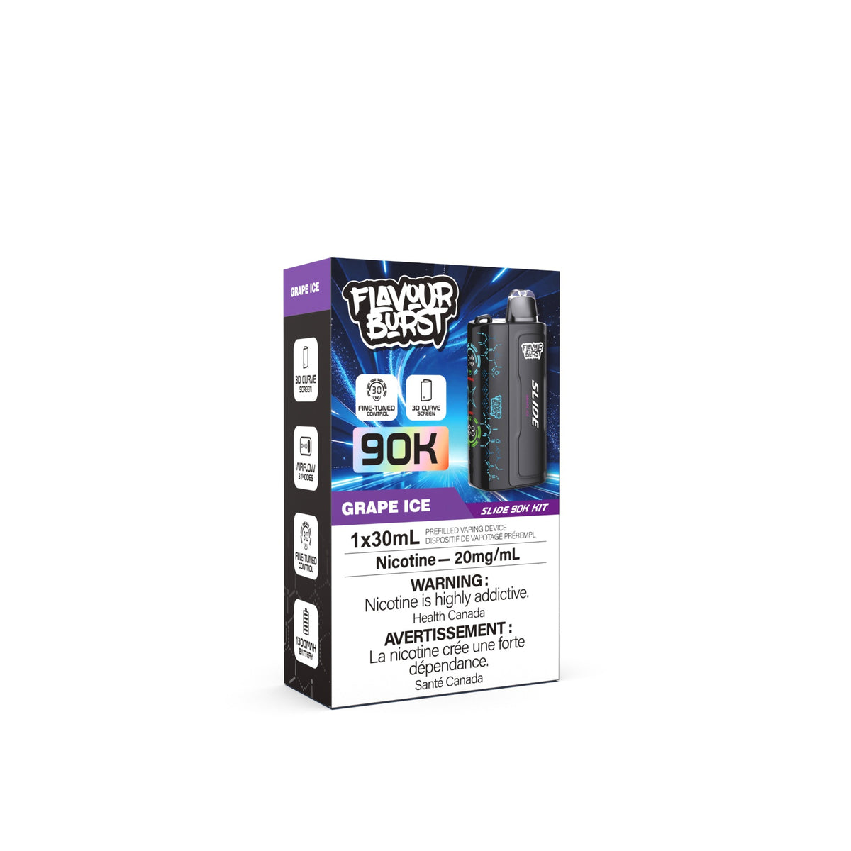 Flavour Burst Slide 90K Device Kit – Battery + Pod (5/CTN) - ALBERTA