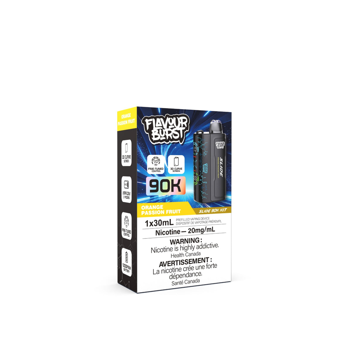 Flavour Burst Slide 90K Device Kit – Battery + Pod (5/CTN) - ALBERTA
