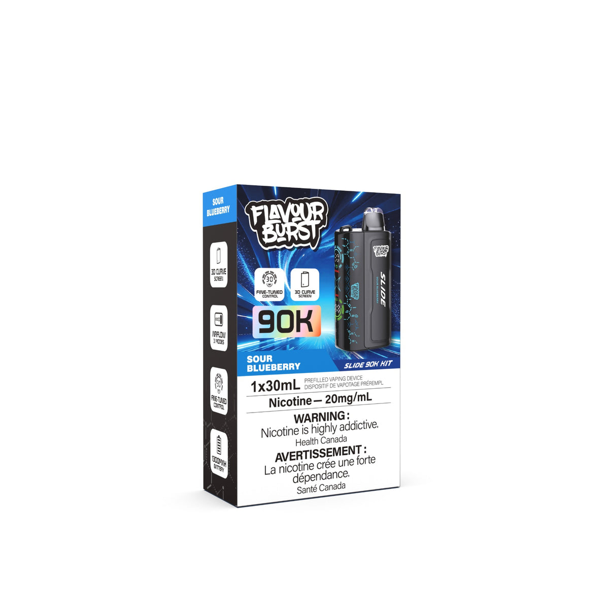 Flavour Burst Slide 90K Device Kit – Battery + Pod (5/CTN) - ALBERTA