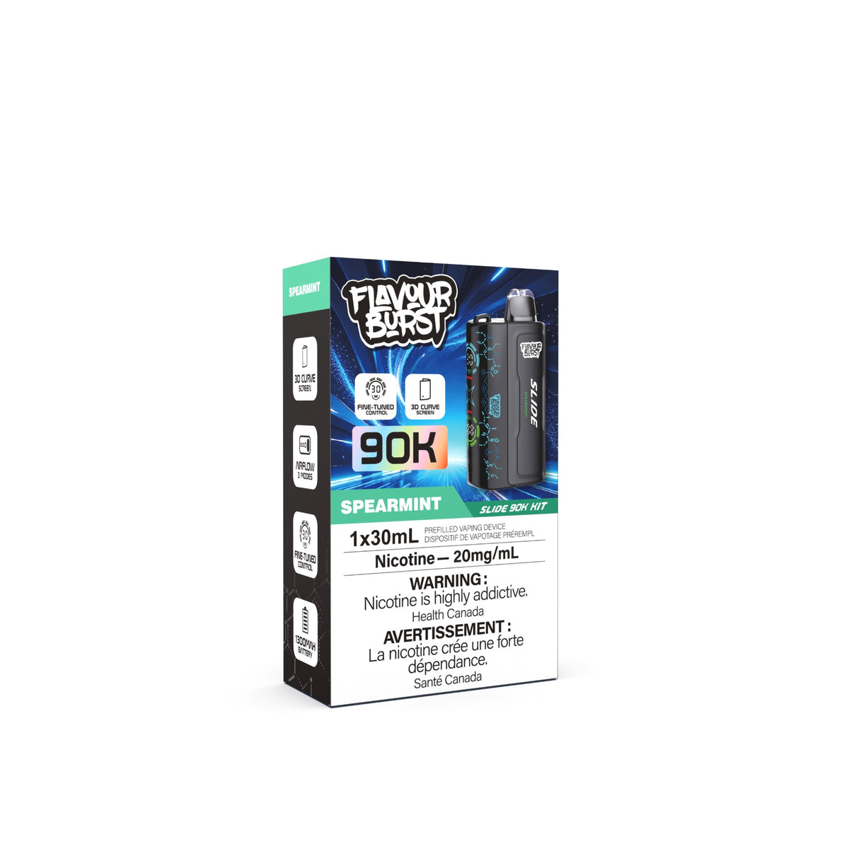 Flavour Burst Slide 90K Device Kit – Battery + Pod (5/CTN) - ALBERTA