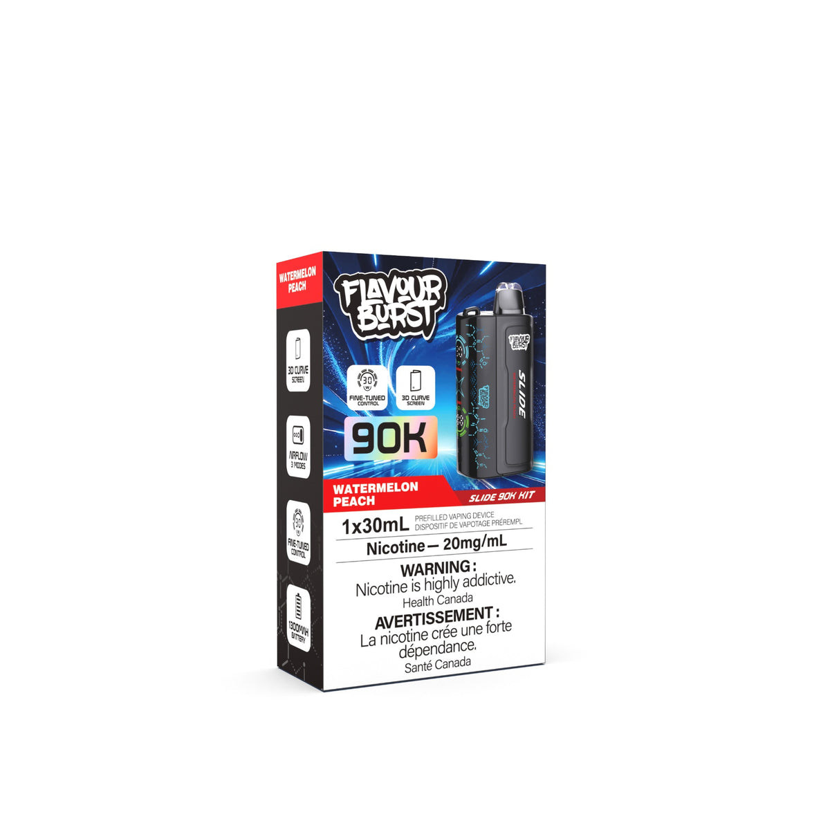 Flavour Burst Slide 90K Device Kit – Battery + Pod (5/CTN) - ALBERTA